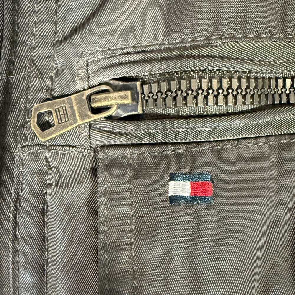 Tommy Hilfiger Bomber Jacket Men Size S Brown Pockets Full Zip Performance Coat - Picture 5 of 13